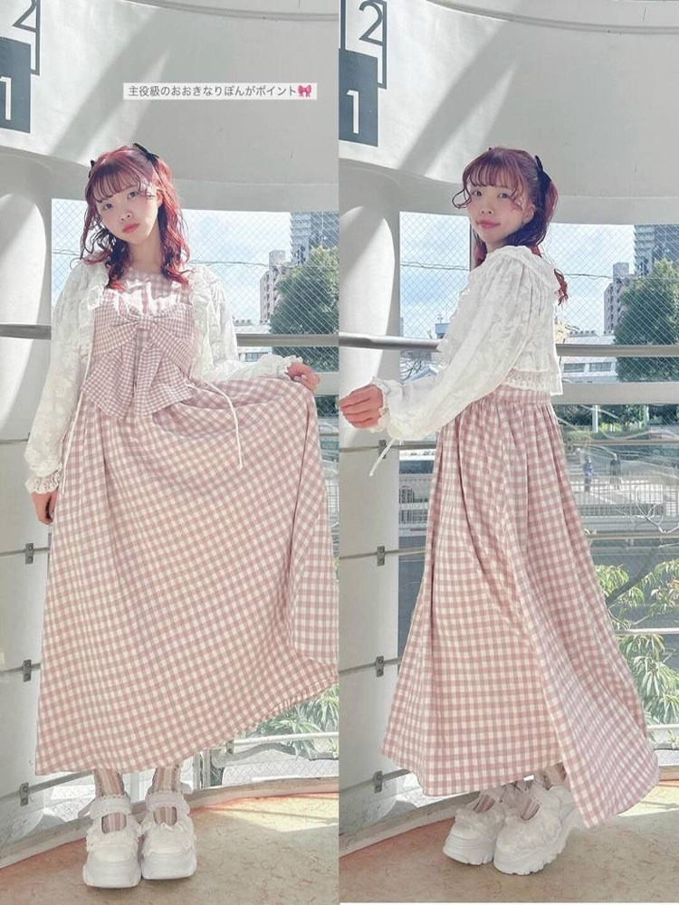 Sweet  Knot Plaid Dress New Ar - огляд і ціна Anime Merchandise In Japanese